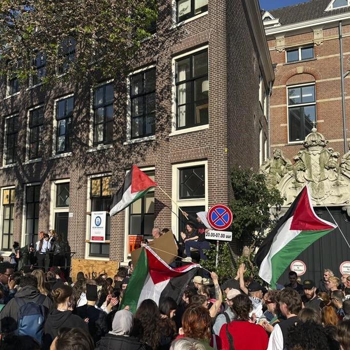 Police break up another protest by pro-Palestinian activists at the University of Amsterdam